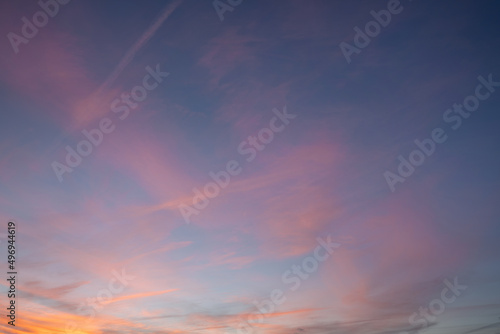 Sky with red-colored clouds