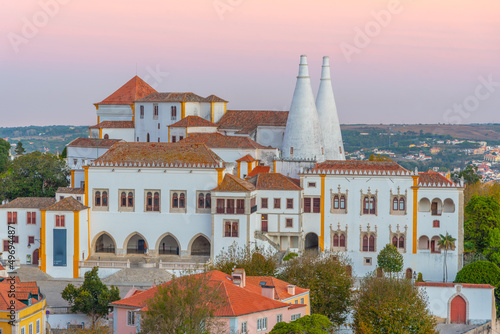Aerial view of the national palace in Sintra, Portugal