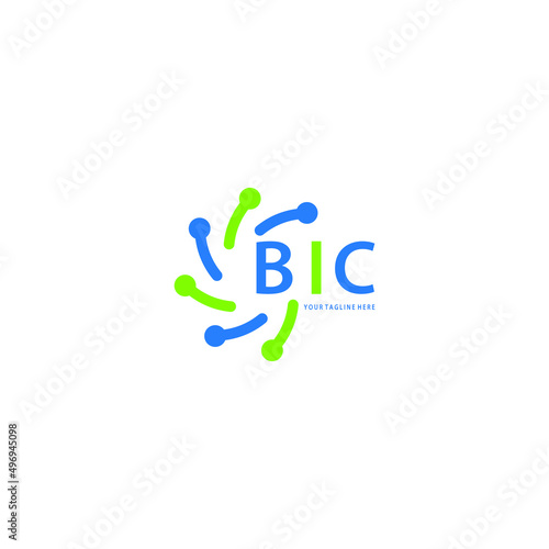BIC logo design initial creative letter on white background.
BIC vector logo simple, elegant and luxurious,technology logo shape.BIC unique letter logo design. 
