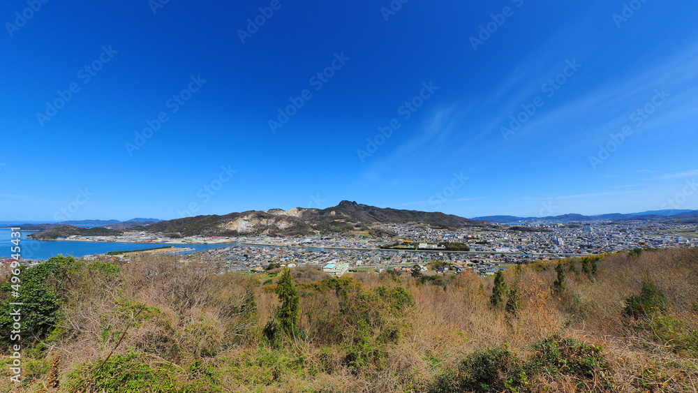 屋島からの八栗五剣山(超広角)1 屋島からの八栗五剣山(超広角)1