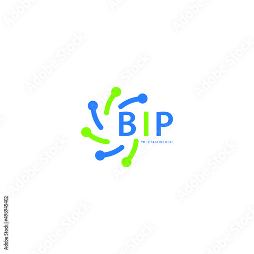 BIP logo design initial creative letter on white background.
BIP vector logo simple, elegant and luxurious,technology logo shape.BIP unique letter logo design. 