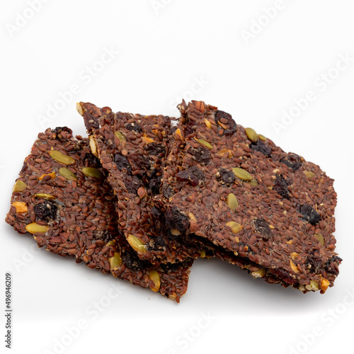 Flaxseed crackers, flaxseed bread, natural product, healthy for life, handmade