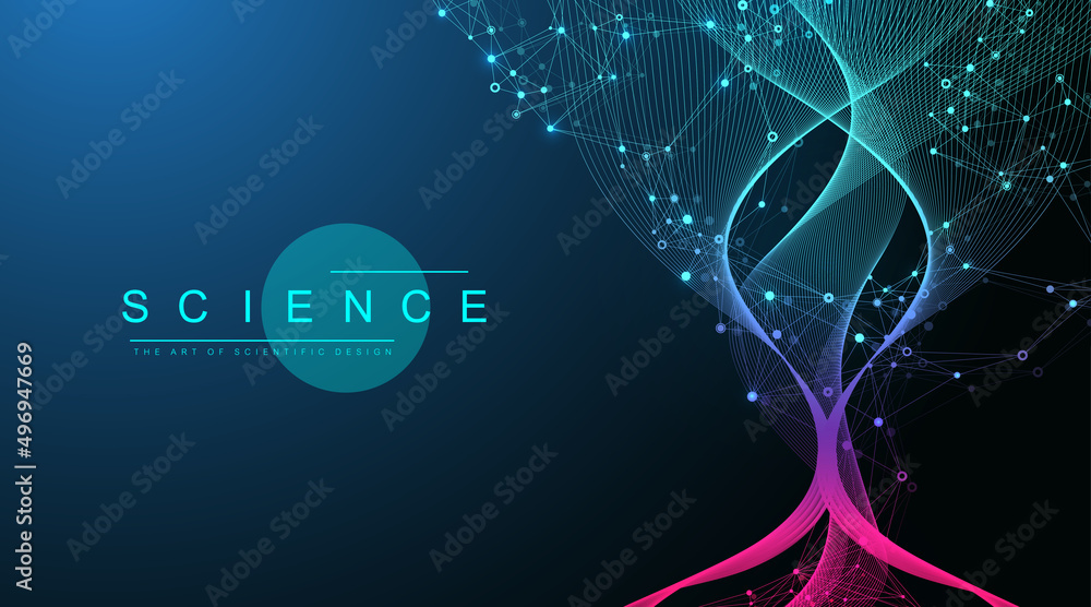 Scientific tree concept of network connection background. Database branch information. Futuristic code flow element. Big data technology. Data tree vector illustration.