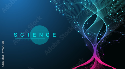 Scientific tree concept of network connection background. Database branch information. Futuristic code flow element. Big data technology. Data tree vector illustration.
