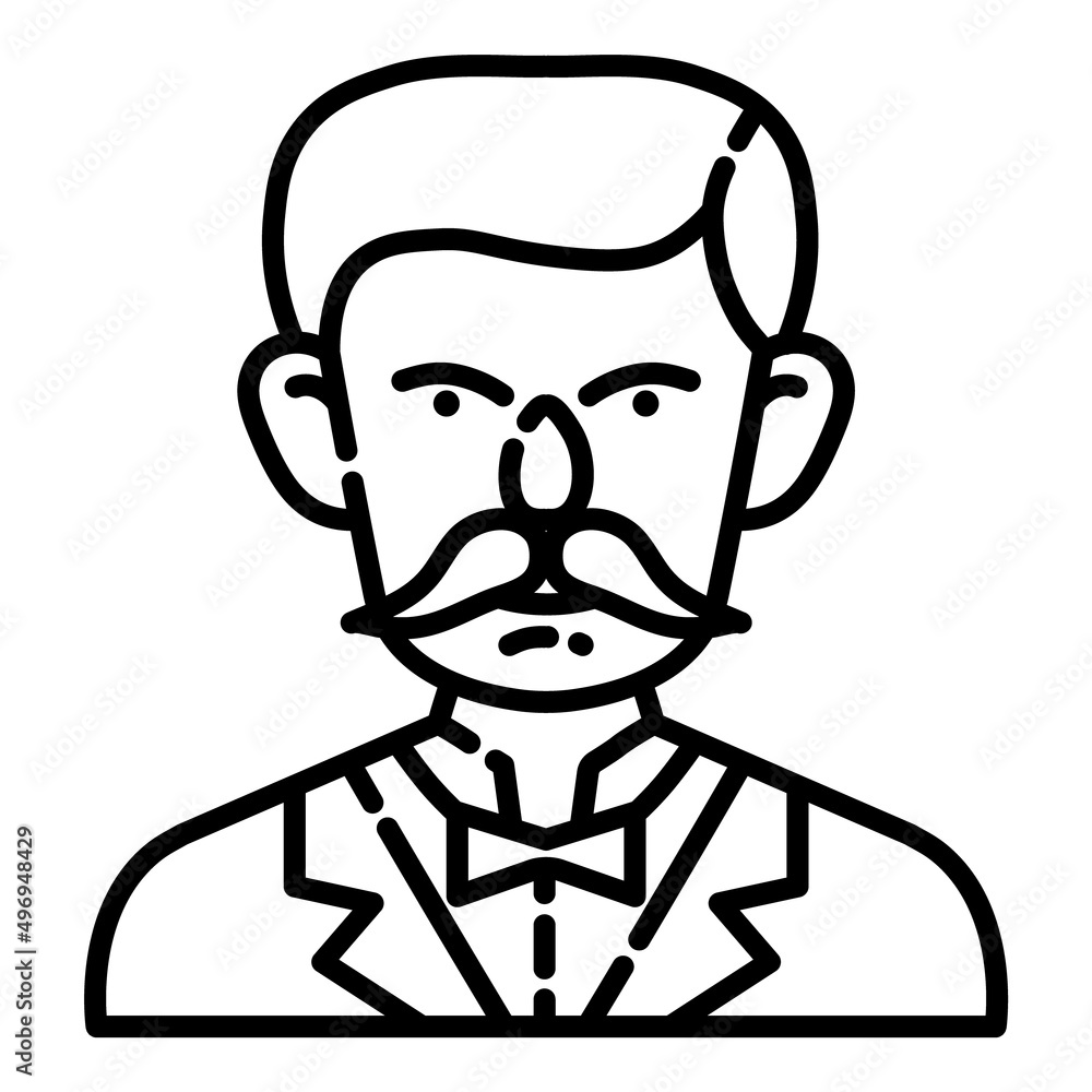 Man With Mustache Face Avatar Flat Icon Isolated On White Background Man With Mustache Face Avatar Flat Icon Isolated On White Background