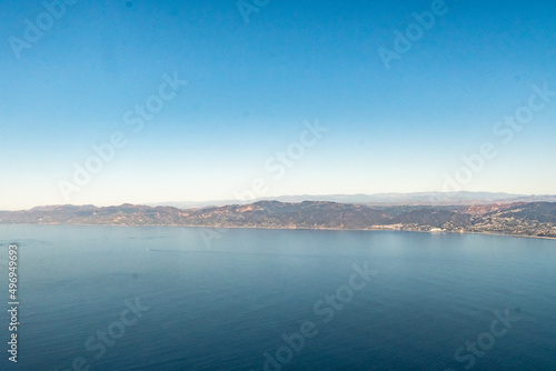Aerial view of Palos Verdes and the west coast of california