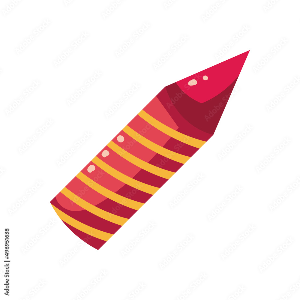 flat red firework rocket flat red firework rocket