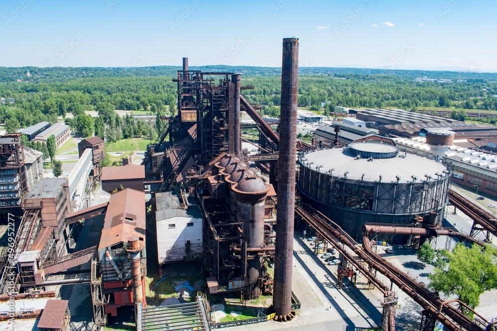 A view of former steelworks in Dolni Vitkovice industrial area in Ostrava, Czechia A view of former steelworks in Dolni Vitkovice industrial area in Ostrava, Czechia