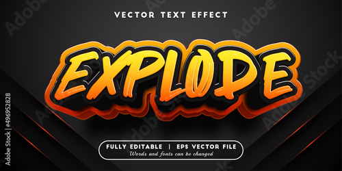 Text effects 3d explode, editable text style