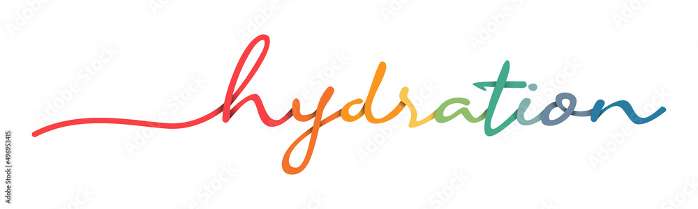Hydration Handwriting Colorful Lettering Calligraphy Banner. Greeting Card Vector Illustration.