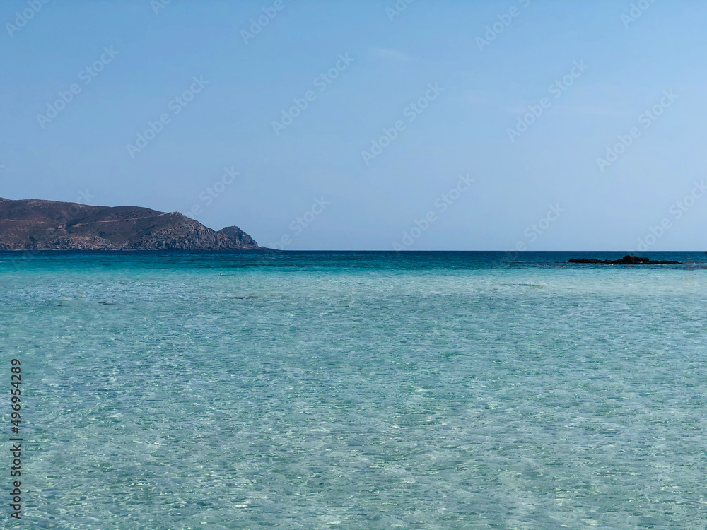 Elafonisi Strand mit Rosa Sand auf Kreta, Griechenland