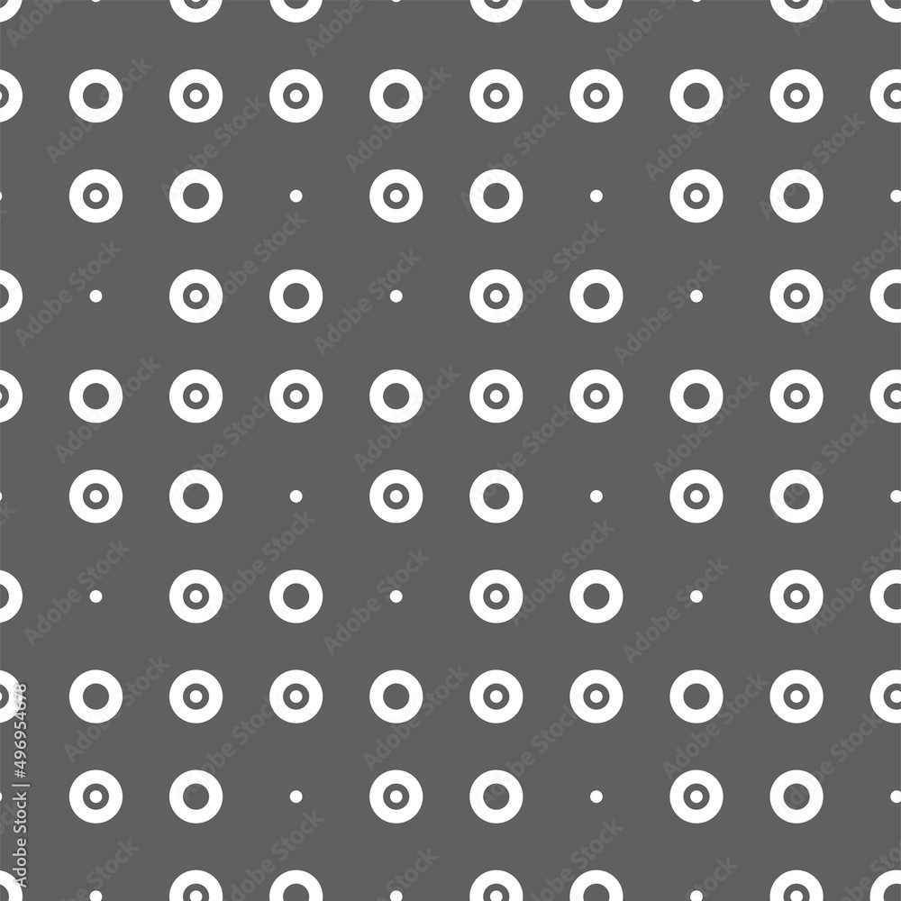 Vector illustration. Geometric seamless pattern. Solid dots and rhombus-shaped linear circles. Spotted gray and white background. Simple black and white abstract pattern. Vector illustration. Geometric seamless pattern. Solid dots and rhombus-shaped linear circles. Spotted gray and white background. Simple black and white abstract pattern.