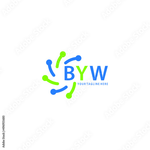 BYW logo design initial creative letter on white background.
BYW vector logo simple, elegant and luxurious,technology logo shape.BYW unique letter logo design. 
 photo