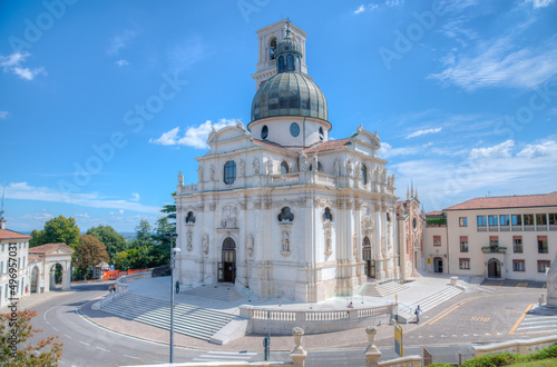 View of the Sanctuary of Madonna di Monte Berico in Italian town Vicenza photo