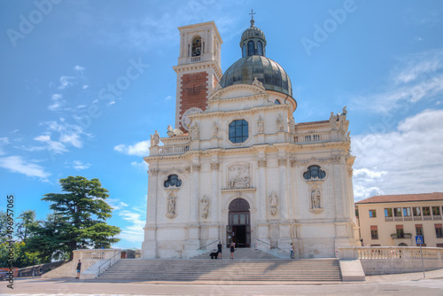 View of the Sanctuary of Madonna di Monte Berico in Italian town Vicenza photo