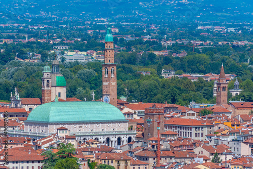 Aerial view of the old town of Vicenza in Italy photo