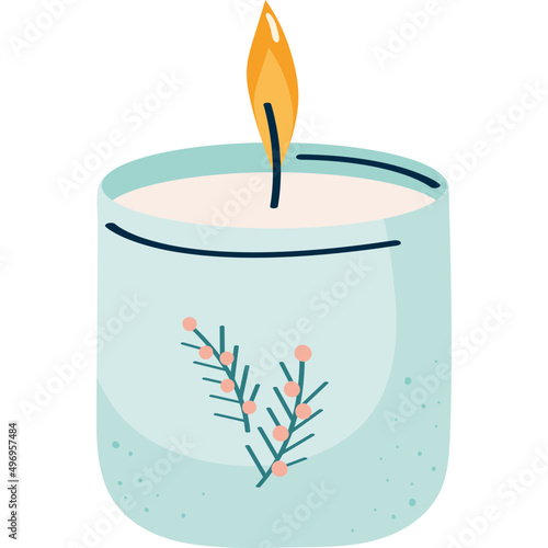 candle wax decoration with flowers