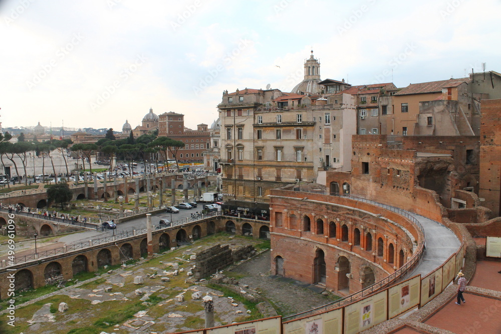 The ancient Roman markets of Traiano in Rome