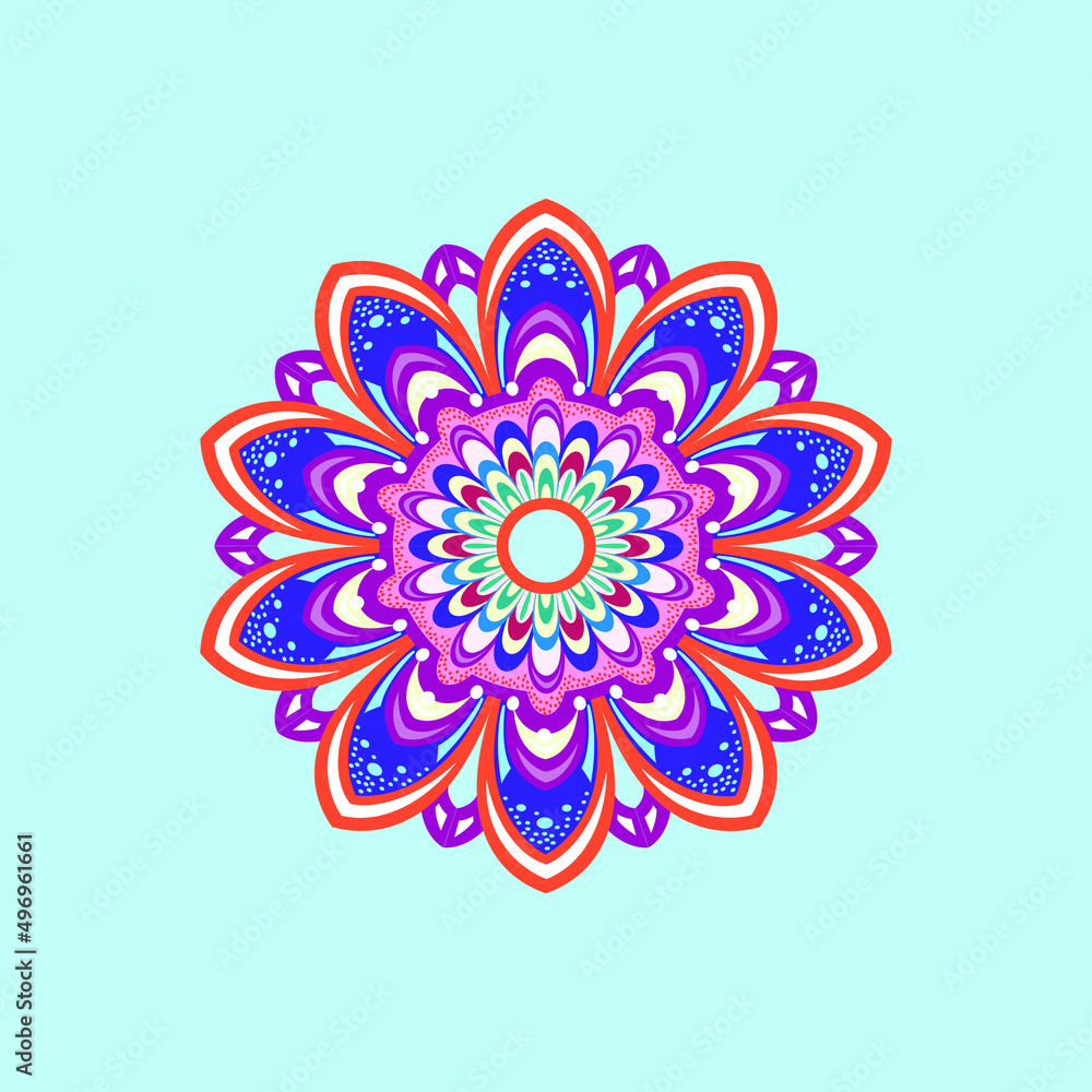 background with flowers. Colorful flowers pattern mandala background with flowers. Colorful flowers pattern mandala