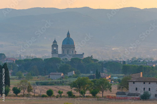 Sunset view of Santa Maria degli Angeli, Italy