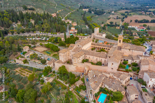 Aerial view of Italian town Spello photo