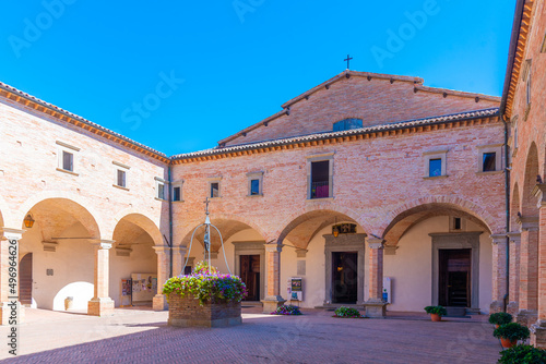 Courtyard of Basilica of Sant'Ubaldo in Gubbio, Italy photo