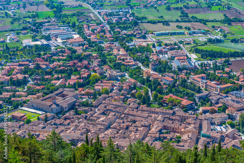 Panoramatic view of Italian town Gubbio photo