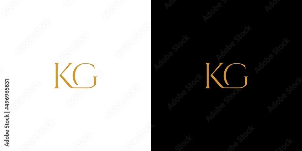 Modern and luxury letter KG initials logo design Modern and luxury letter KG initials logo design