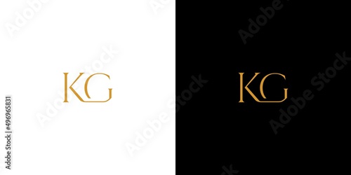 Modern and luxury letter KG initials logo design