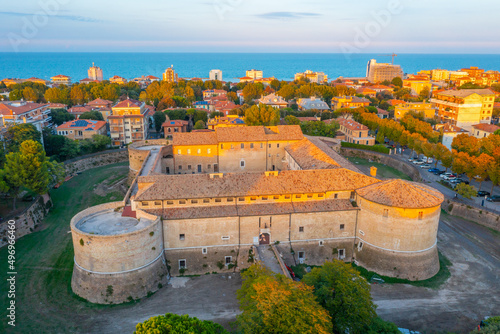 Aerial view of castle of Costance of the Sforzas in Pesaro, Italy photo