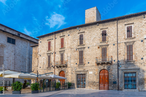 Piazza Ventidio Basso in Italian town Ascoli Piceno photo