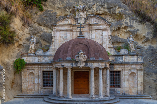 Temple of Sant'Emidio alle Grotte in Italian town Ascoli Piceno photo