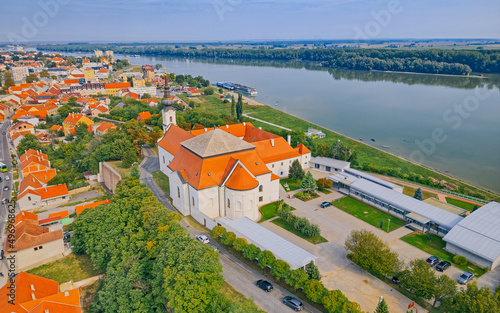 Vukovar aerial view of the old town in Croatia photo