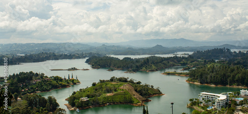  lake in guatape colombia with small islands