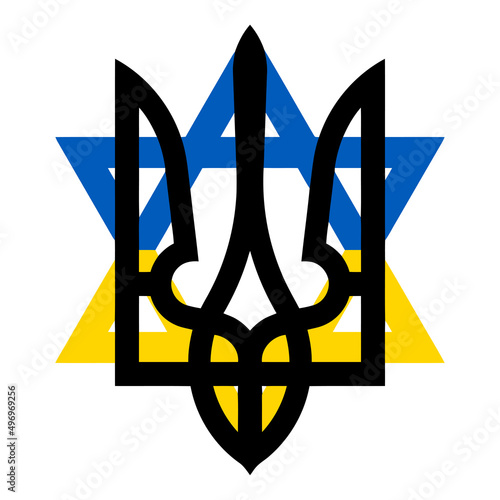 Ukraine Star of David Coat of Arms Flag Clipart