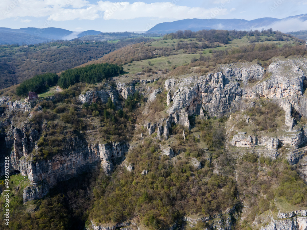 Aerial view of Lakatnik Rocks at Iskar river and Gorge, Bulgaria