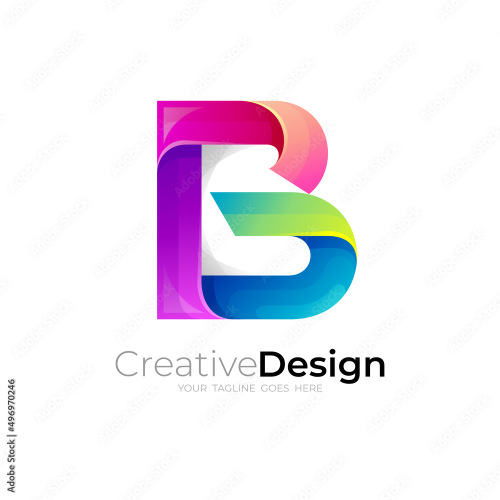 Simple letter B logo and colorful design template Simple letter B logo and colorful design template