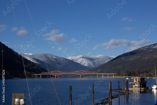 Nelson. BC, Lake, harbord and mountains