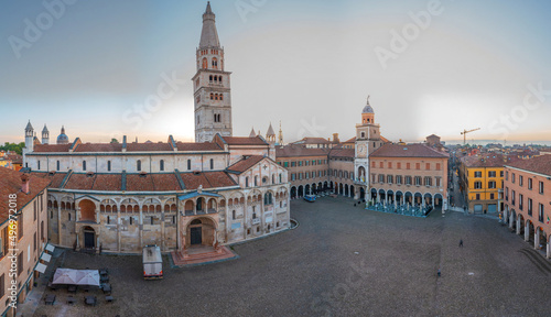 Sunrise view of Palazzo Comunale in Italian town Modena