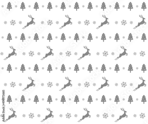 Cute deer on the knitting pattern  nordic seamless Christmas pattern  vector illustration