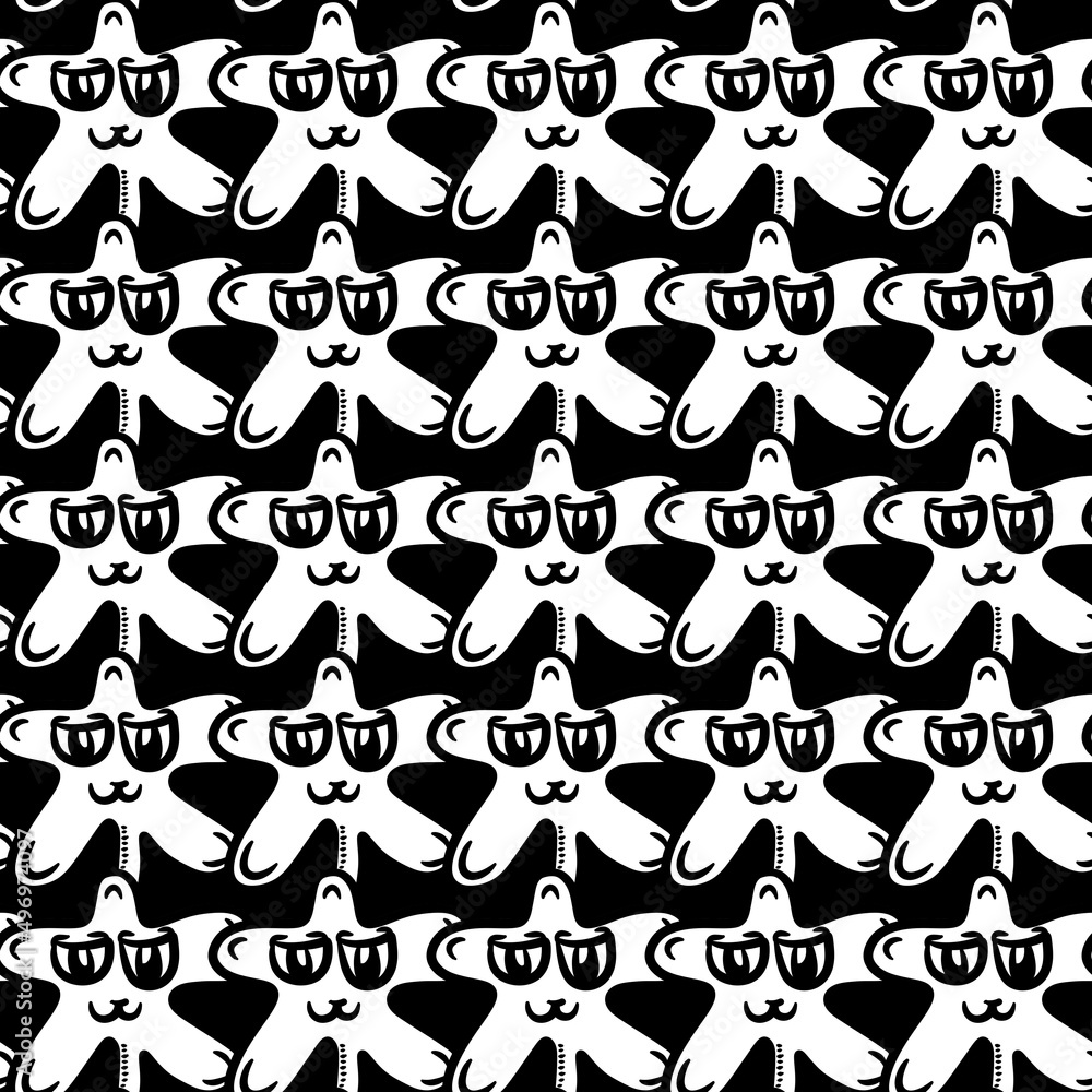 seamless pattern of cute monster cartoon seamless pattern of cute monster cartoon