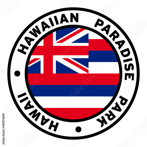 Round Hawaiian Paradise Park Hawaii Flag Clipart