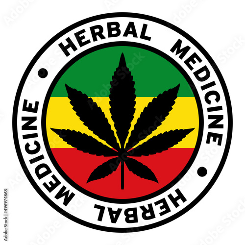 Round Herbal Medicine Rasta Marijuana Flag Clipart photo
