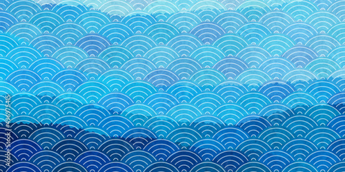 和紙　波　模様　背景