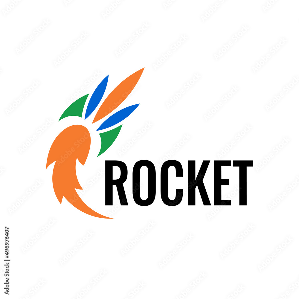 rocket logo template with flat colorful style rocket logo template with flat colorful style