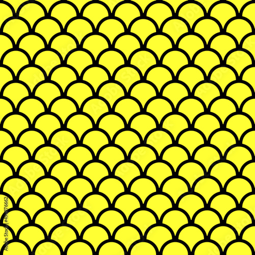 seamless fish scale pattern yellow background