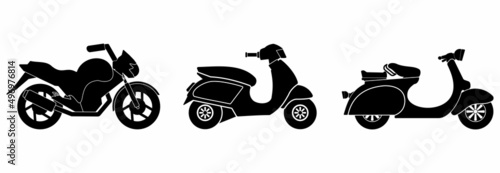 motorcycle icon set, motorcycle vector  set sign symbol of transportations