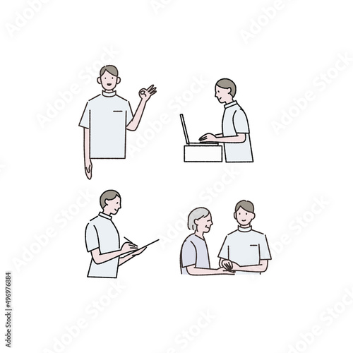 働く看護師さんイラスト素材セット