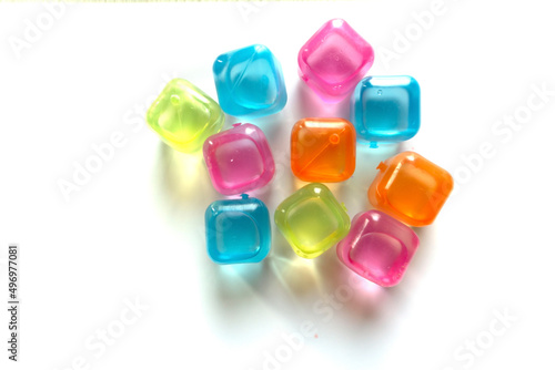 multicolor plastic ice cube