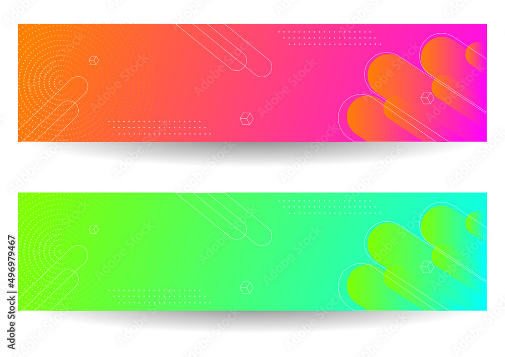 Set of Modern Abstract Gradient Banner